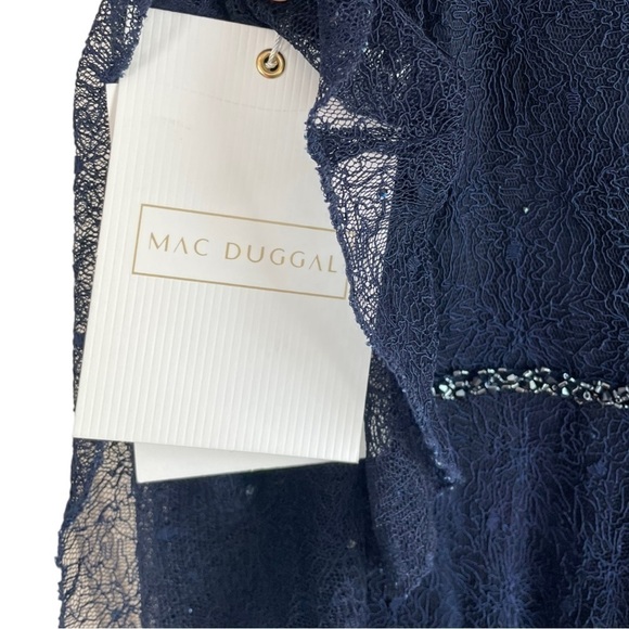 New! Mac Duggal - 11244 Lace Asymmetric A-Line Gown - Picture 8 of 11